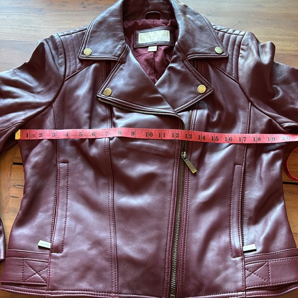 Michael kors dark red leather jacket - Picture 5 of 10